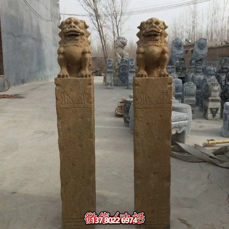 砂巖拴馬柱擺件，為你的寺廟門(mén)口增添優(yōu)雅氣息