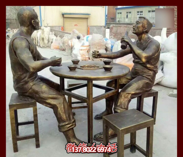 傳承文化，融入雕塑，銅雕人物給你一個古典的庭院別墅