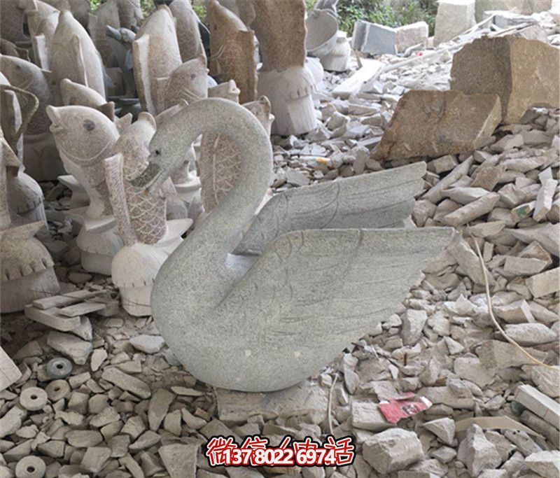 大理石創意天鵝雕塑，美麗大理景區的精品藝術品