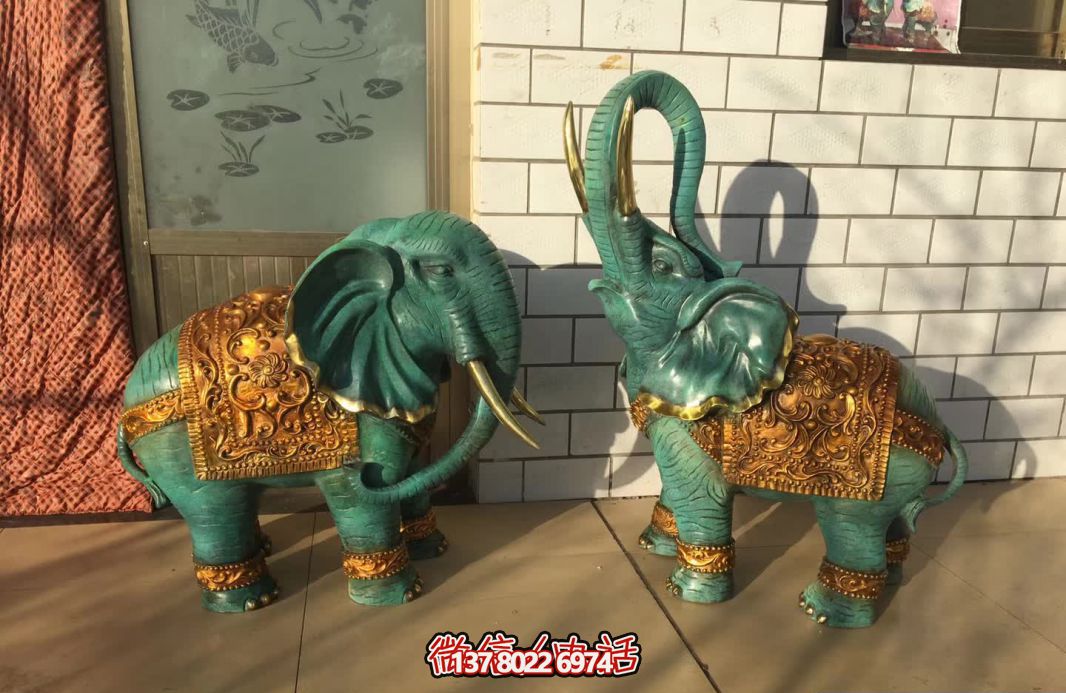 玻璃鋼大象彩繪雕塑，裝點室內創意庭院