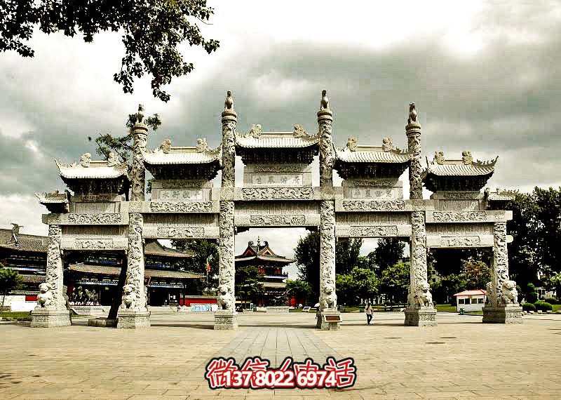 五門浮雕牌坊，美化大型景區廣場