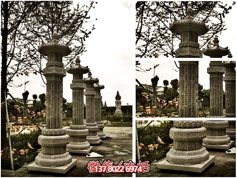 大理石經(jīng)幢，傳承歷史文化，融園林、寺院、刻字于一體