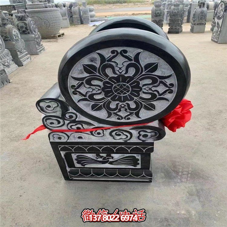 古典風(fēng)格天然大理石浮雕花紋仿古建筑庭院門(mén)口抱鼓石門(mén)墩