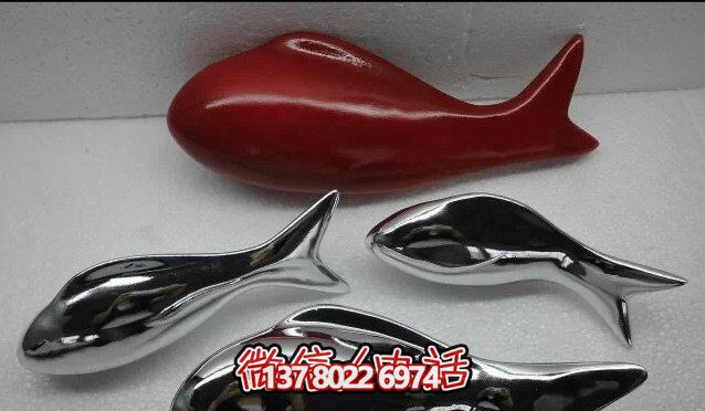 精致簡約不銹鋼魚雕塑，點綴室內(nèi)裝飾