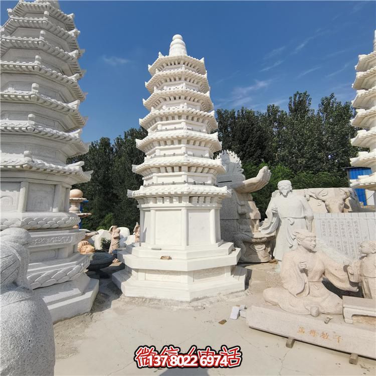 經典漢白玉寶塔，打造完美園林景觀