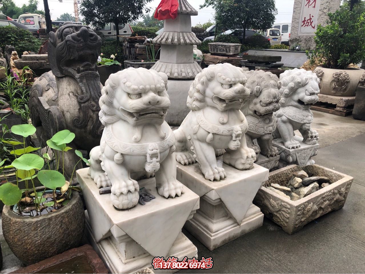 精美獅子雕塑，企業招財納福