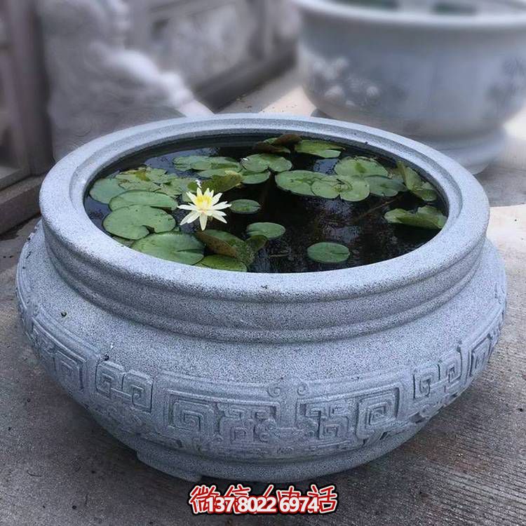 仿古大理石石雕魚缸，用藝術裝點你的生活