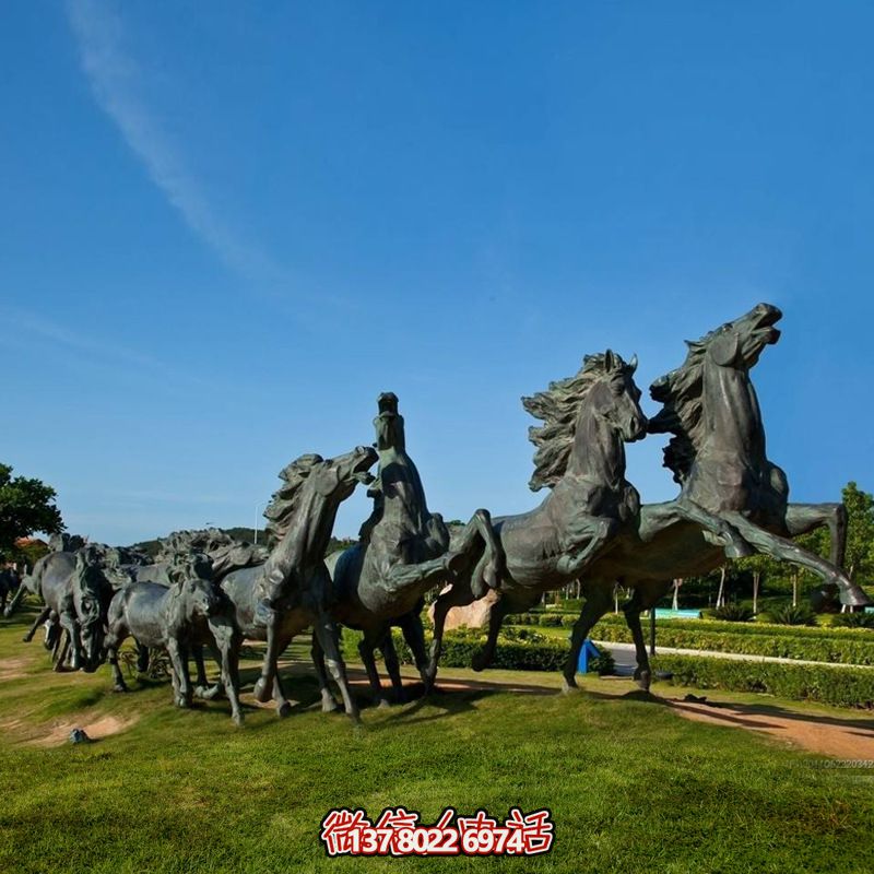 不銹鋼仿古馬雕塑萬馬奔騰，重現(xiàn)古老傳奇