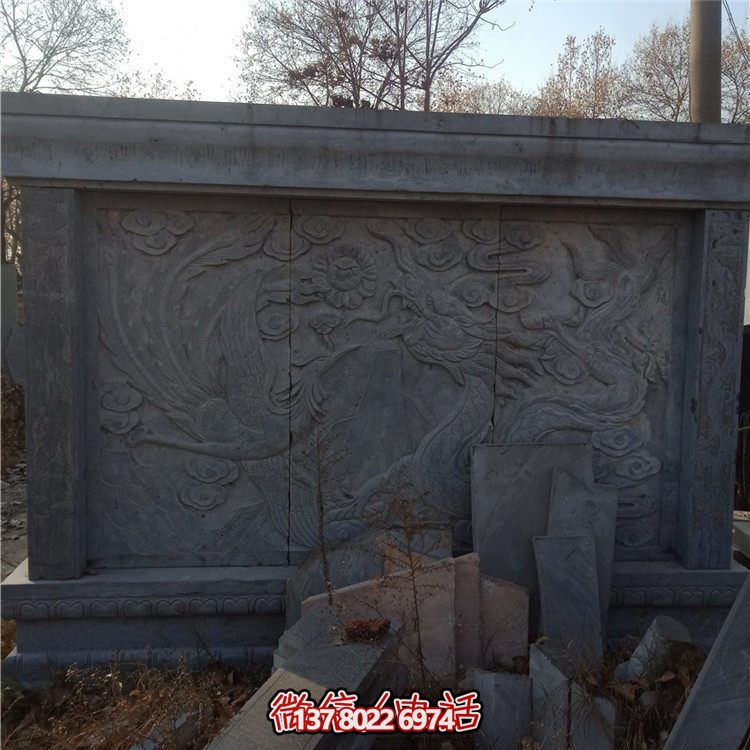 經(jīng)典中式庭院，清新山水浮雕照壁