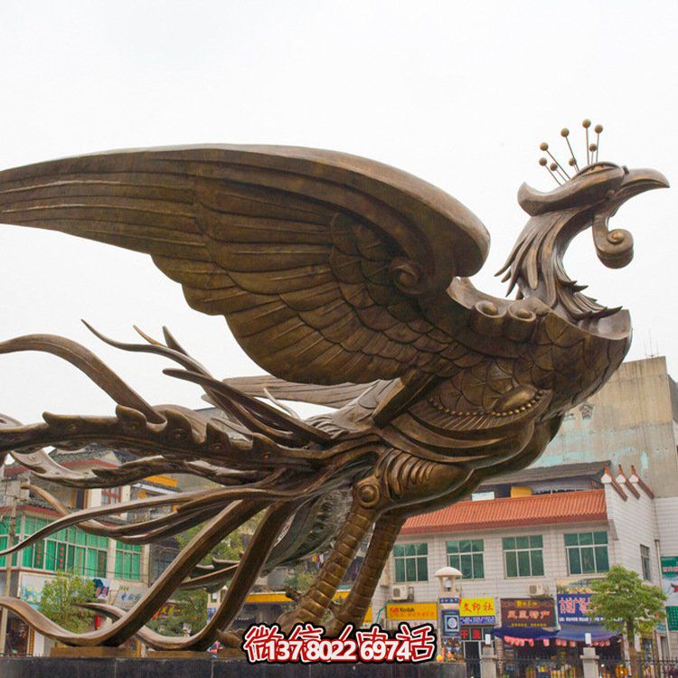 大型鳳凰銅雕擺件，增添廣場氣派