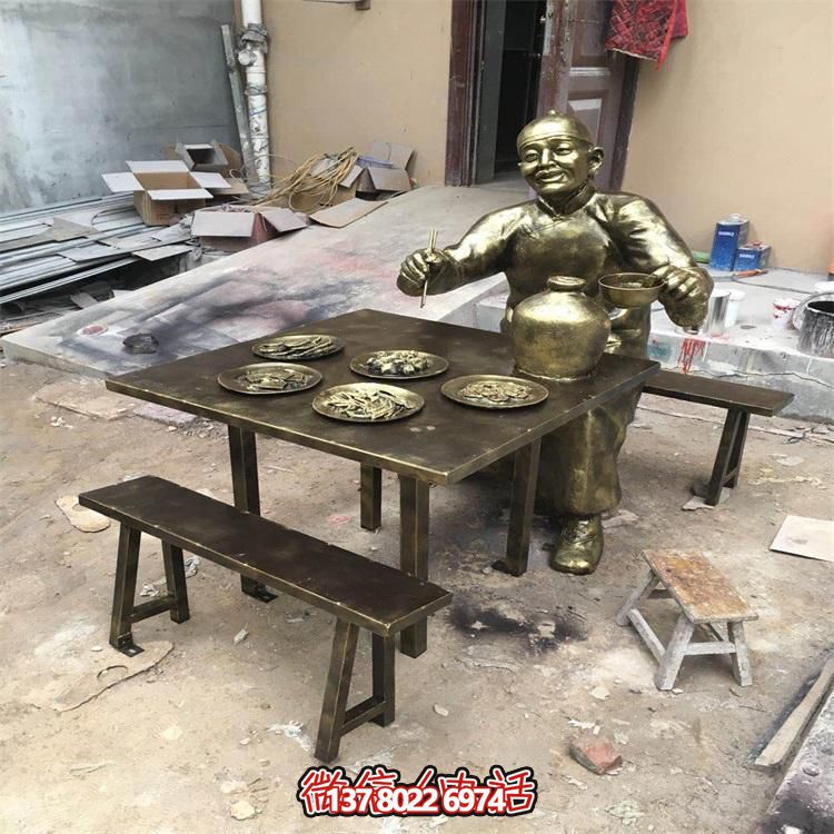 玻璃鋼仿銅人物雕塑擺件，高雅裝點(diǎn)戶外園林