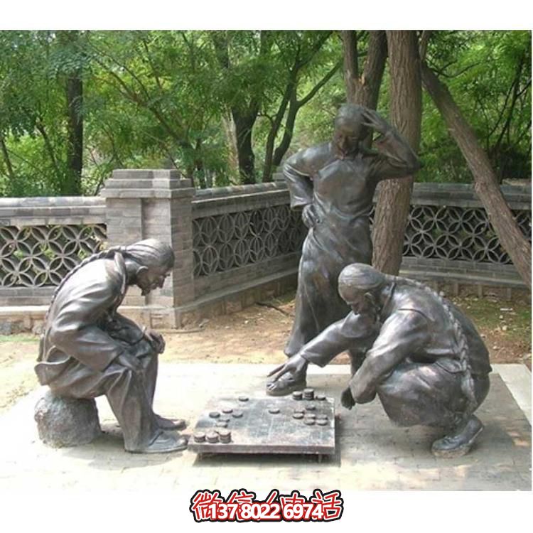 青銅仿古人物小品玻璃鋼雕塑