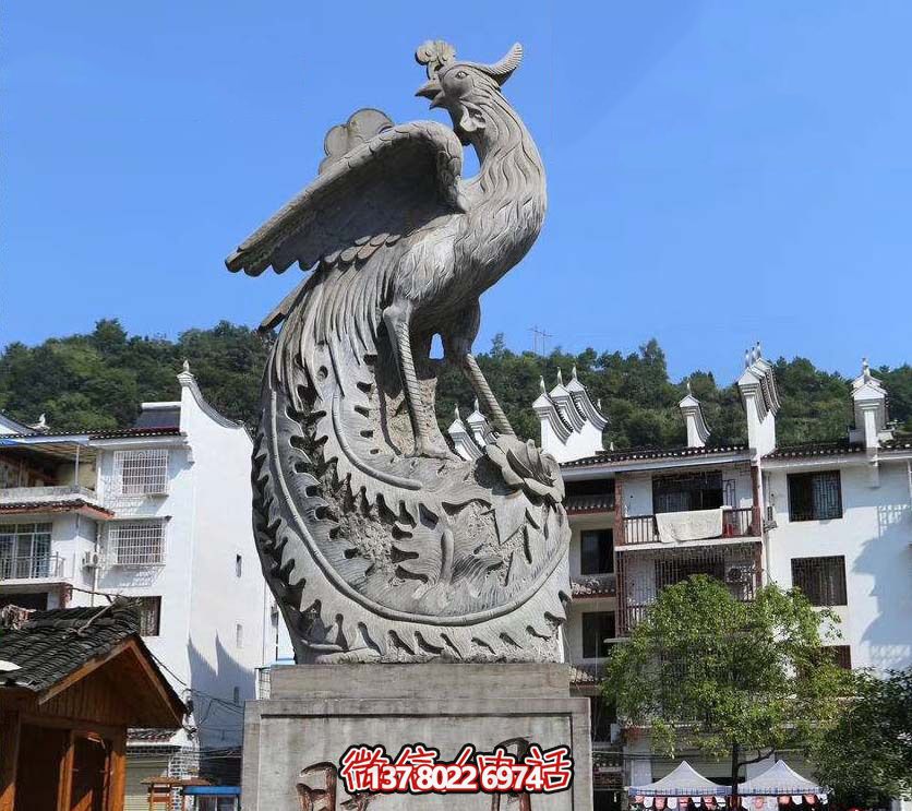 鳳凰雕塑，給公園帶來靈動之美
