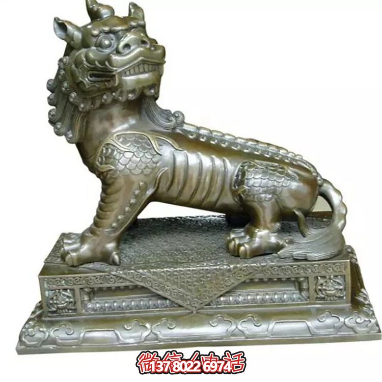 小型不銹鋼神麒麟雕塑，裝點(diǎn)庭院