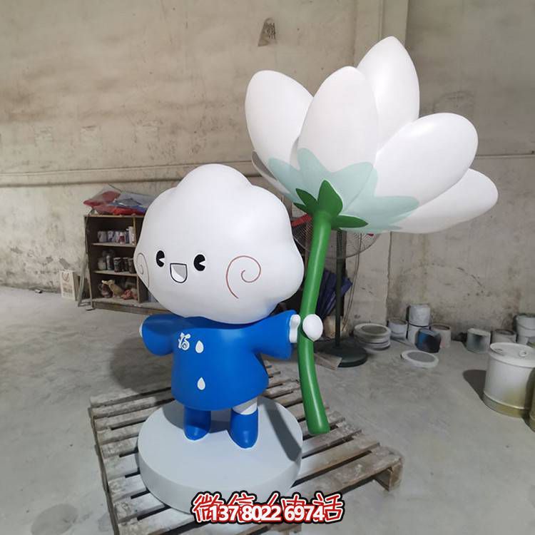 樓盤(pán)吉祥物卡通雕塑蓮花公仔人偶雕塑