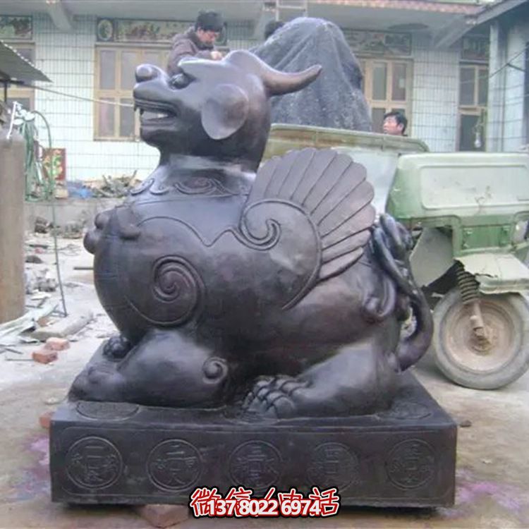 景區(qū)創(chuàng)意抽象青銅麒麟雕塑