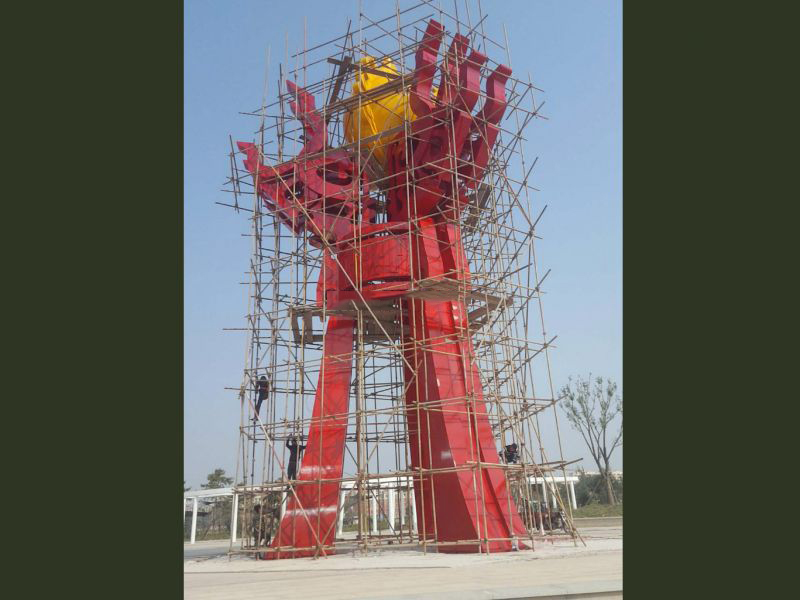 廣場(chǎng)不銹鋼火炬雕塑